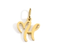Polished gold stainless steel cursive letter H pendant for DIY necklace making - Steel / Letter H