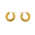 Orecchini a cerchio intrecciati dorati in acciaio inossidabile con design a spirale - Oro (TE19112-23*23MM)