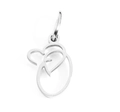 Minimalist silver hollow letter pendant with artistic outline and polished finish - Steel / Letter O
