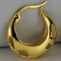 Orecchini a cerchio in argento S925 con trama lava irregolare e finitura dorata - Argento 925 / Oro 18K