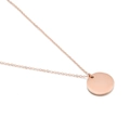 Collier minimaliste double couche en acier inoxydable or rose avec pendentif rond poli - 13mm / Or rose