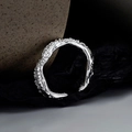 Anello aperto minimalista in argento sterling S925 con trama lava finitura argento - Aperto Regolabile / Argento