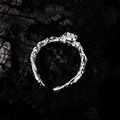 Adjustable S925 sterling silver open ring with unique irregular molten rock texture - Adjustable Open / White Gold