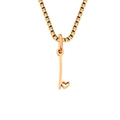 Collana in acciaio inossidabile oro rosa con pendente chiave a cuore e catena box - Color Acciaio / Lettera I (CDNP026I)