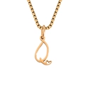 Collana in acciaio al titanio oro rosa con lettera Q e dettaglio a cuore - Color Acciaio / Lettera Q (CDNP026Q)