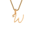 Collana in acciaio inossidabile oro rosa con ciondolo a cuore e lettera W corsiva - Color Acciaio / Lettera W (CDNP026W)