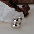 Minimalist S925 sterling silver ring with polished double-layer wavy liquid metal design - Open Size 14 / White Gold