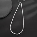 Collana tennis classica in argento sterling S925 con zirconi a taglio quadrato - Argento 925 / Oro Bianco