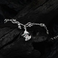 Pulsera de fantasma en plata S925 con sombrero de mago y detalles de circón de colores - Plata 925 / Oro Blanco