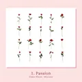 Set of 40 realistic red rose PET stickers for DIY journaling, sizes 65mm to 95mm - Enthusiasm