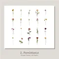 Floral PET stickers pack with 40 vintage dried flower designs for scrapbooking and DIY - Persistence (Vintage Rose)