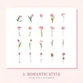Romantic PET floral stickers for journaling featuring 20 tulip and daisy patterns - Romantic