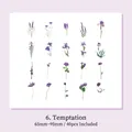 Enchantment purple floral PET sticker set with 20 lavender and tulip designs, 40 pieces - Seductive