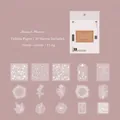 Lace-style white floral translucent vellum stickers set for DIY journaling decoration - Sunset Floral