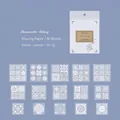 Romantic Floral Tiles tracing paper stickers with white ink printing, 30 pieces pack - Romantic Tiling