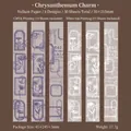 30-teilige Juyun-Blumen-Pergamentpapierstreifen mit Vintage-Weißtinte und 4-Farbdruck - Chrysanthemen-Rhythmus