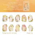 Holografische PET-Aufkleber mit Sonnenblumen-Motiv für DIY-Scrapbooking, 10er-Set - Sonnige Stimmung