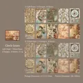 Vintage steampunk scrapbooking papierset met klok- en tandradpatronen, 20 vellen - Klok & Tandwielen / 20 Stuks/Verpakking