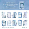 Blumenfenster PET Laser-Sticker Set, 10 Stück dekorative DIY Scrapbooking Aufkleber - Blütentraum