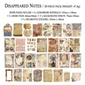 Σετ scrapbooking vintage 30 τεμαχίων με διακοσμητικά χαρτιά και ρετρό αυτοκόλλητα - Σημειώσεις που εξαφανίζονται