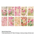 Vintage Blumen Scrapbooking Papier Set mit rosa Rosen und Schmetterlingen 60 Blatt - Blühende Schönheit