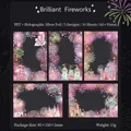 Adesivi in PET Brilliant Fireworks con finitura laser argento per scrapbooking - Sussurri da Sogno