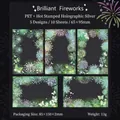 Adesivi olografici in PET con fuochi d'artificio e farfalle e finitura laser argento - Foresta dell'Isola