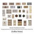 Retro coffee notes scrapbooking set with 60 sheets of vintage washi stickers and papers - Coffee Notes