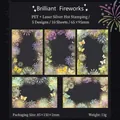 Brilliant Fireworks PET stickers with silver laser foil for scrapbooking decoration - Fishing Boat at Dusk