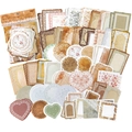Retro scrapbook material pack with 100pcs of vintage lace borders and floral paper stickers - Lace Script