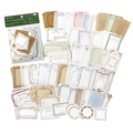 MO-CARD 100pcs vintage stationery kit with diverse shapes and muted tones for journaling - Forest Evening Breeze
