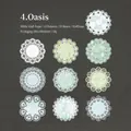 Vintage circular lace paper stickers for journaling, set of 10 patterns in white kraft paper - Oasis
