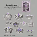 Vintage Imperiale Kronenaufkleber aus Pergamentpapier mit lila Glitzer für Scrapbooking - Kaiserliche Krone
