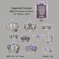 Vintage imperial crown stickers made of vellum paper with purple glitter for scrapbooking - Imperial Crown