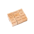 Set aus 12 Vintage Holzstempel für Monate zur DIY Planer und Kalender Dekoration - Freie Notizen