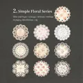 Dreamy lace wreath stickers set, 10 floral hollow designs in white kraft paper paper - Simple Flower