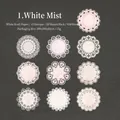 Dreamy Lace series white kraft paper decorative stickers with 10 vintage circular patterns - White Fog