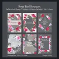 Floral scrapbooking paper set with 15 sheets of watercolor rose designs on vellum material - Rose Red Bouquet