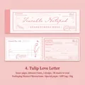 Blocco note strappabile con illustrazione di tulipani per scrapbooking e trenta fogli - Lettera d'Amore Tulipano (Rosa)