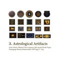 Vintage astrologie washi stickerset met goudfolie hemelse sterrenbeelden 60 stuks - Astrologische Daden