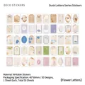 50-piece vintage flower deco stickers set for journaling on writable specialty paper - Floral Thoughts