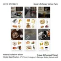 6pcs INS style decorative stickers 47x177mm featuring coffee and city life patterns - Love at Sunset