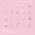 Adesivi in PET fiori rosa serie Giardino Incantato per decorazione scrapbooking - Ricordi Romantici