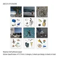 Aesthetic scenery sticker set with 6 sheets of coastal and still life photography - Dream in Mountains and Seas