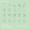 Set di 40 adesivi in PET con 20 disegni unici di foglie verdi e rami botanici - Rugiada Fresca