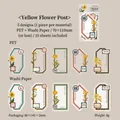Set di adesivi vintage Fiori Gialli con PET e carta washi, confezione da 10 pezzi - Posta dei Fiori Gialli