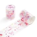 Pink PET decorative tape with crystal laser finish featuring butterfly and floral patterns - Fly Collection