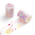 Dreamy starry sky PET tape with laser silver stamping and 3D crystal texture - Star Wish
