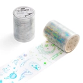Rainbow silver PET tape featuring whale and star patterns for scrapbooking deco - Starry Whale