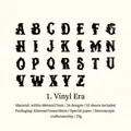 Vintage Gothic gold-stamped alphabet stickers for journaling, Vinyl Era series 52pcs - Vinyl Era / 52 Pieces/Pack